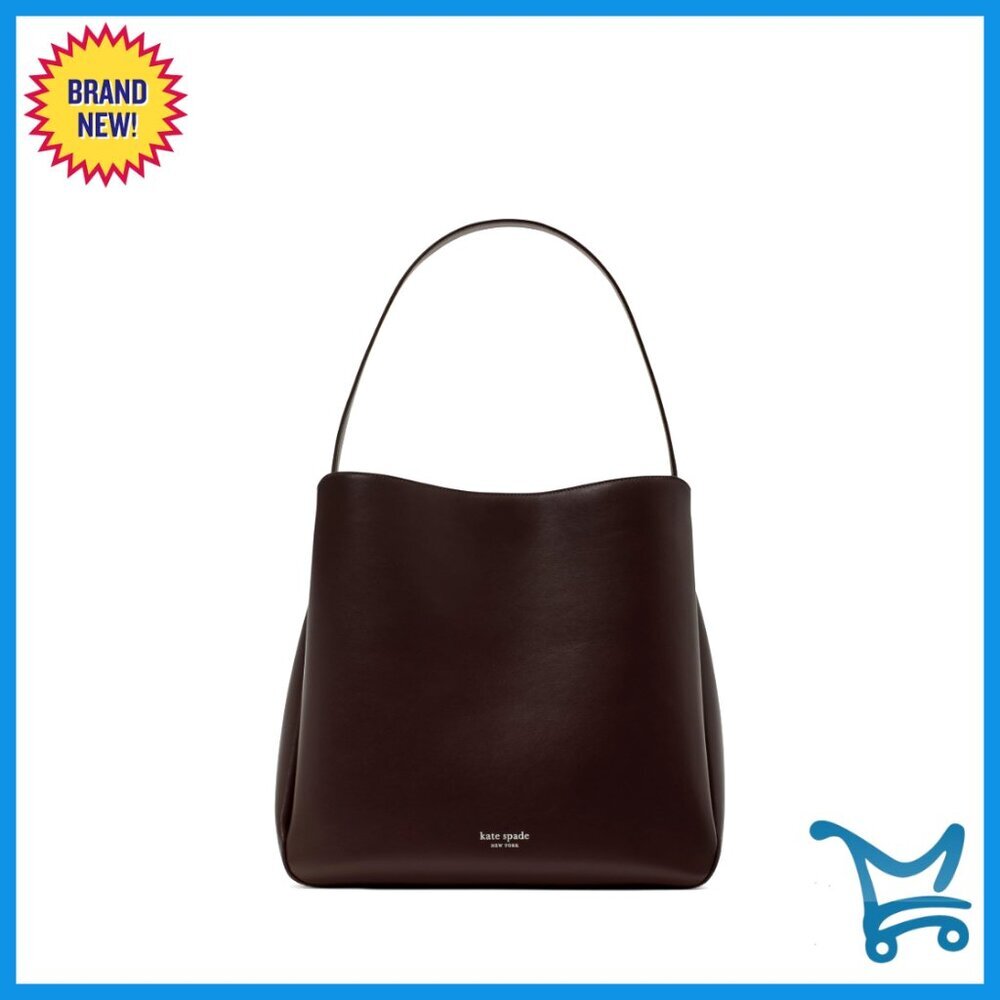 Large Leather Hobo Shoulder Bag Fine Grain